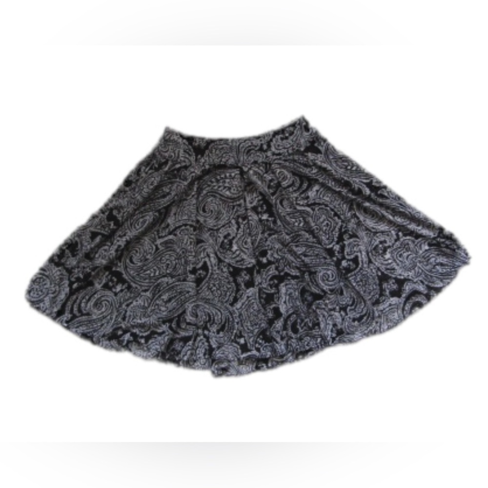 INC International Concepts Flowy Paisley Skirt Black and White Size S